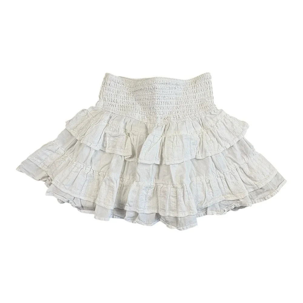 Art and Class Girls Size White Eyelet Smocked Layered Ruffle‎ Skirt M (8)